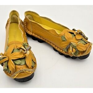 Yellow Floral Women's Loafers